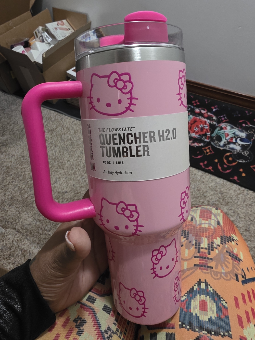Stanley Pink Hello Kitty Quencher H2.0 Tumbler
